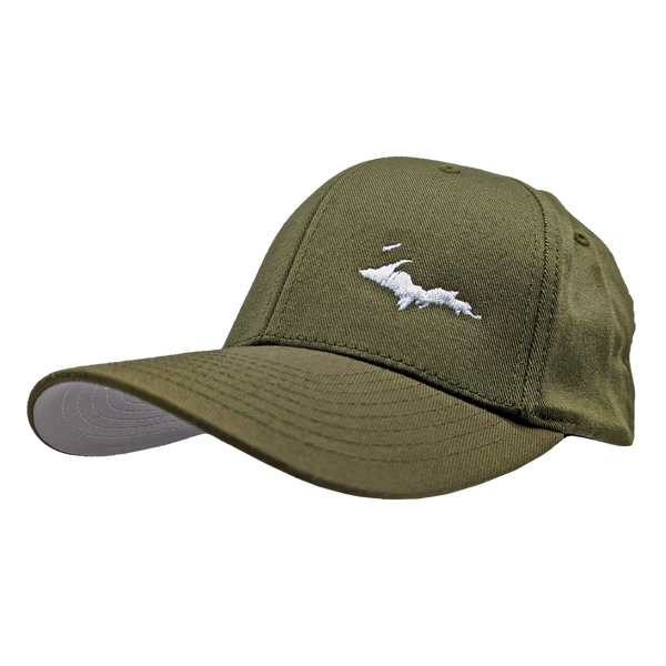 Hat - "U.P. Silhouette (Corner)" Olive FlexFit Structured Cap