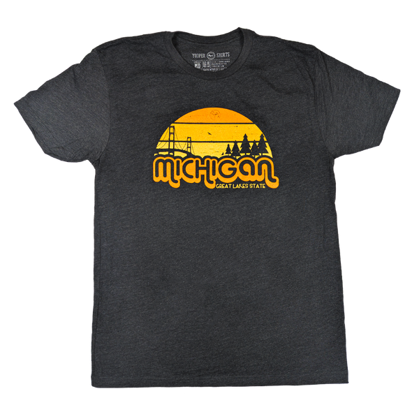 "Michigan Horizons" Heather Charcoal T-Shirt
