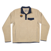 "MTN Icon" Oat/Dress Blue Navy Camp Fleece Snap Pullover