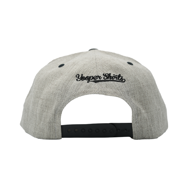 Hat - "U.P. Emblem (Retro)" 3D Puff Heather Grey/Black Snapback