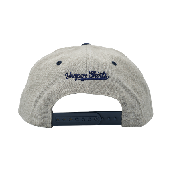 Hat - "U.P. Emblem (Retro)" 3D Puff Heather Grey/Navy Snapback