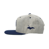 Hat - "U.P. Emblem (Retro)" 3D Puff Heather Grey/Navy Snapback