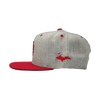 Hat - "U.P. Emblem (Retro)" 3D Puff Heather Grey/Red Snapback
