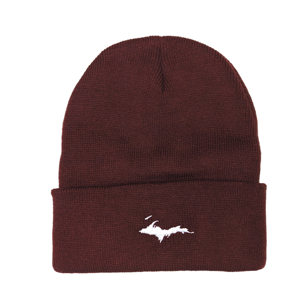 Beanie - "U.P. Silhouette" Maroon 12" Beanie