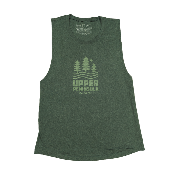 "Upper Peninsula (The 906)" Women's Royal Pine Muscle Tank (ONLINE ONLY)