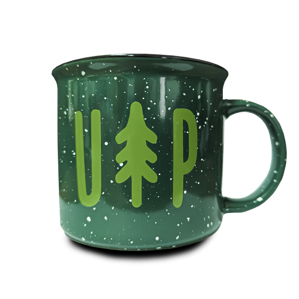 "UP Tree" 15 oz. Green Ceramic Campfire Coffee Mug