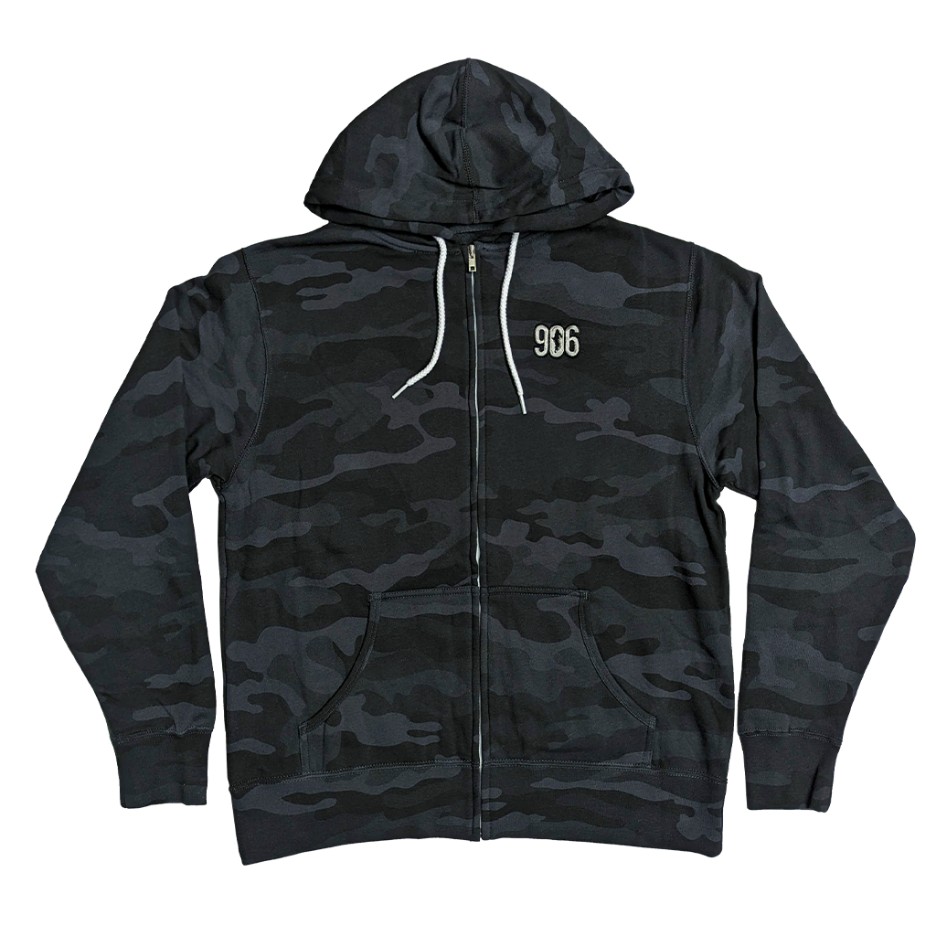 906 Black Camo Zip UP Hoodie