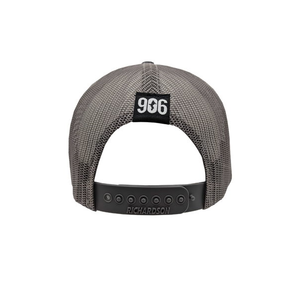 Hat - "U.P. Silhouette (Corner)" Black/Charcoal Low Profile Trucker Hat