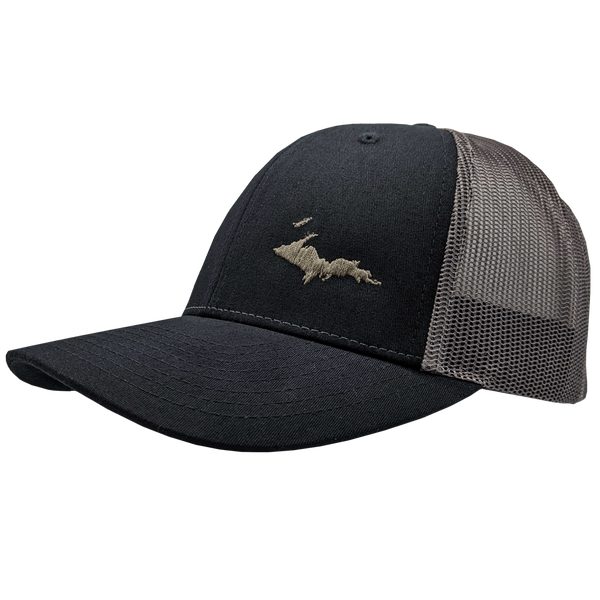Hat - "U.P. Silhouette (Corner)" Black/Charcoal Low Profile Trucker Hat