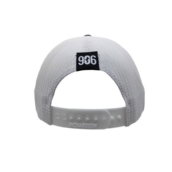 Hat - "U.P. Silhouette (Corner)" Charcoal/White Low Profile Trucker Hat