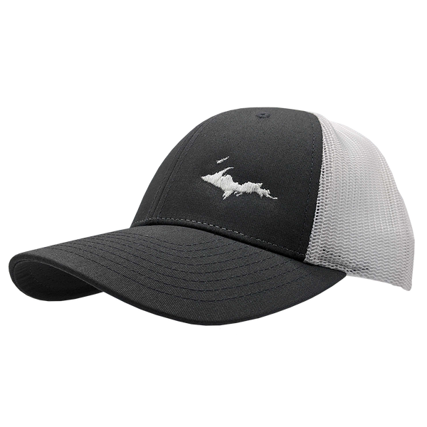 Hat - "U.P. Silhouette (Corner)" Charcoal/White Low Profile Trucker Hat