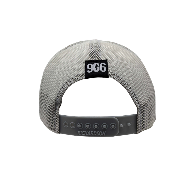 Hat - "U.P. Silhouette (Corner)" Heather Red/Silver Low Profile Trucker Hat