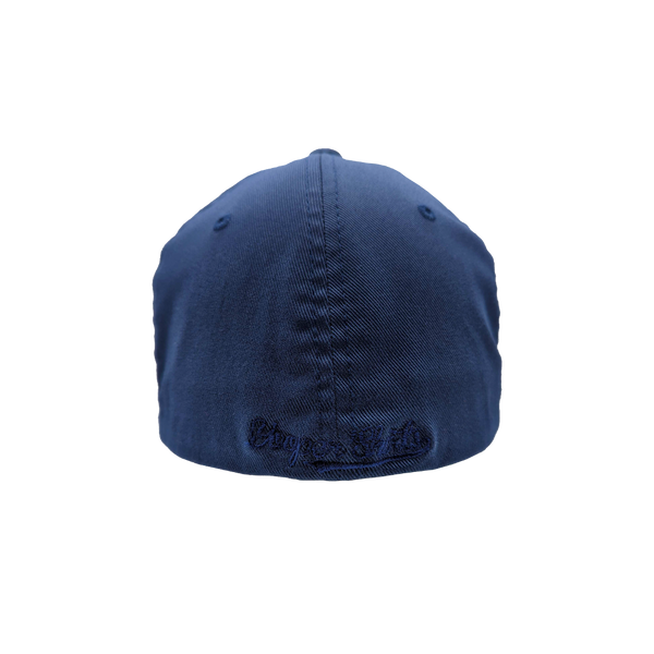 Hat - "U.P. Silhouette (Corner)" White on Navy FlexFit Structured Cap