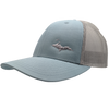 Hat - "U.P. Silhouette (Corner)" Smoke Blue/Aluminum Low Profile Trucker Hat