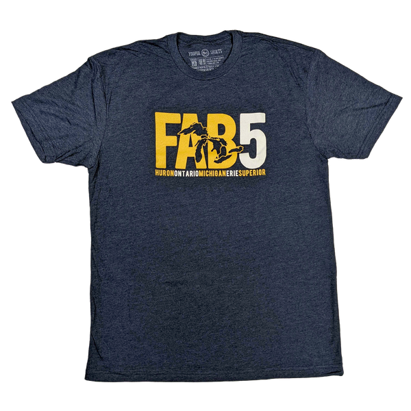 "FAB 5"(Great Lakes) Heather Navy T-Shirt