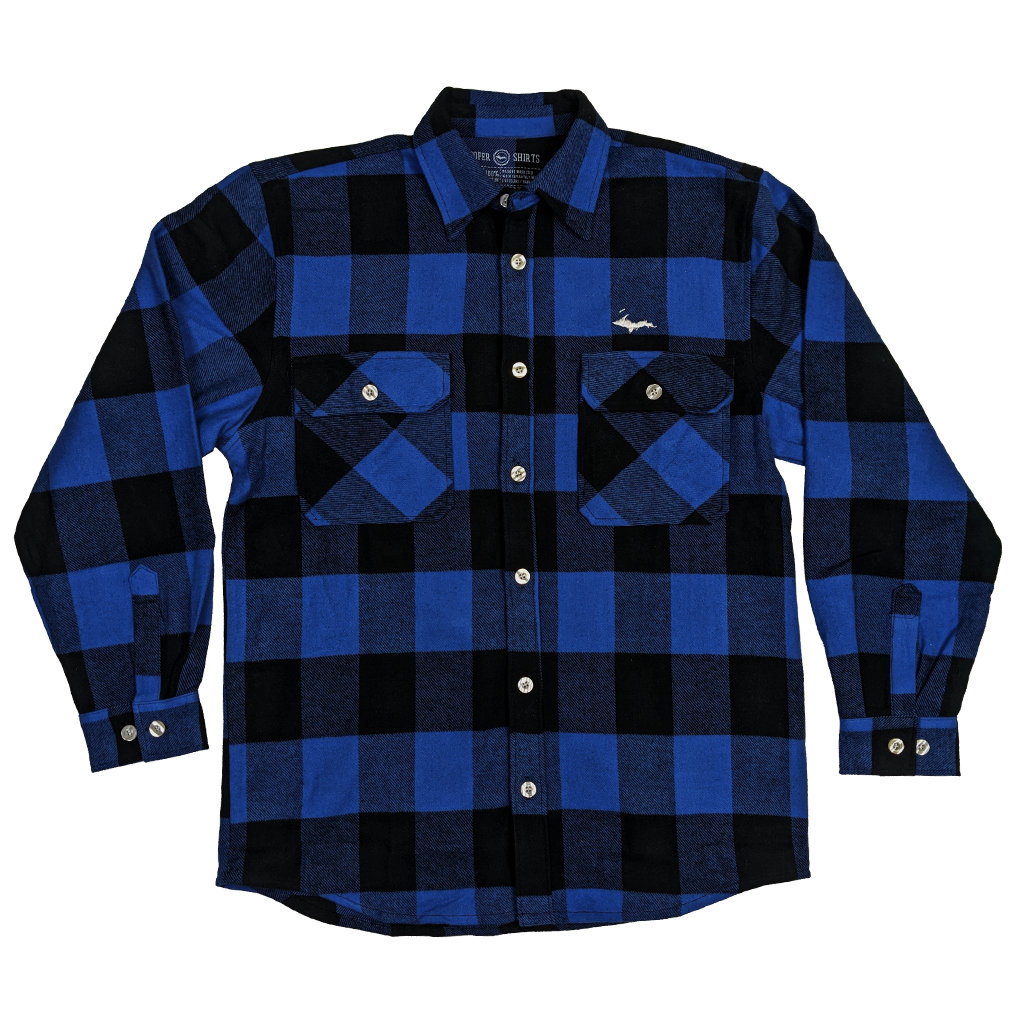 U.p. Silhouette Blue Buffalo Plaid Extra Heavyweight Flannel Shirt 4X