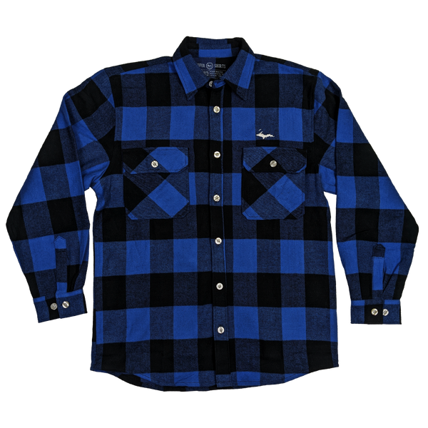 "U.P. SILHOUETTE" Blue Buffalo Plaid Extra Heavyweight Flannel Shirt