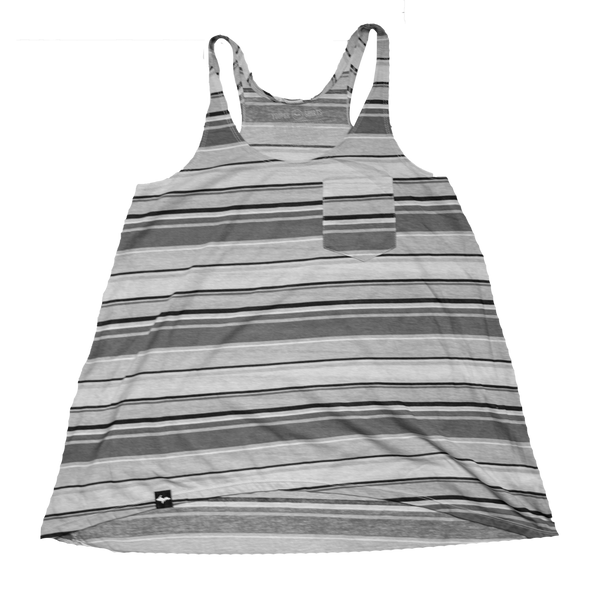 "U.P. Silhouette" Women’s Greyscale Stripe Trapeze Tank (ONLINE ONLY)