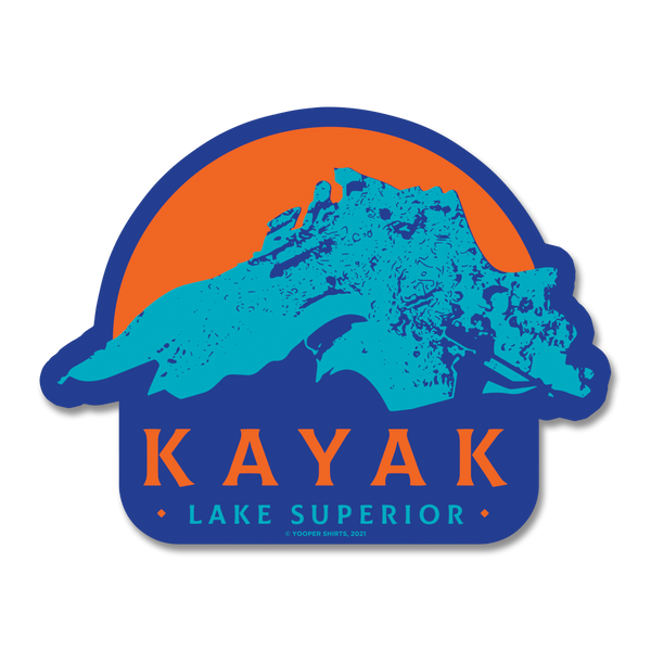 Sticker - "Kayak Superior" 5" Royal Blue Window Decal