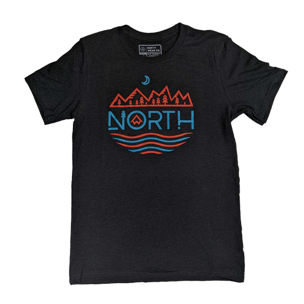 "NORTH MTNS" Heather Black T-Shirt