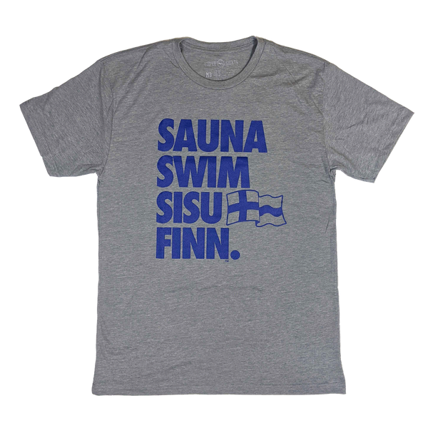 "SAUNA SWIM SISU FINN" Heather Grey T-Shirt