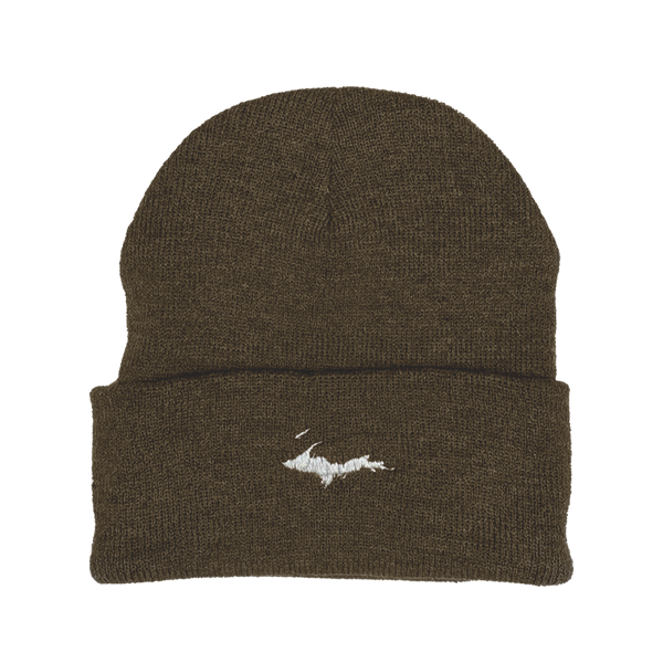 Beanie - "U.P. Silhouette" Heather Brown 12" Beanie