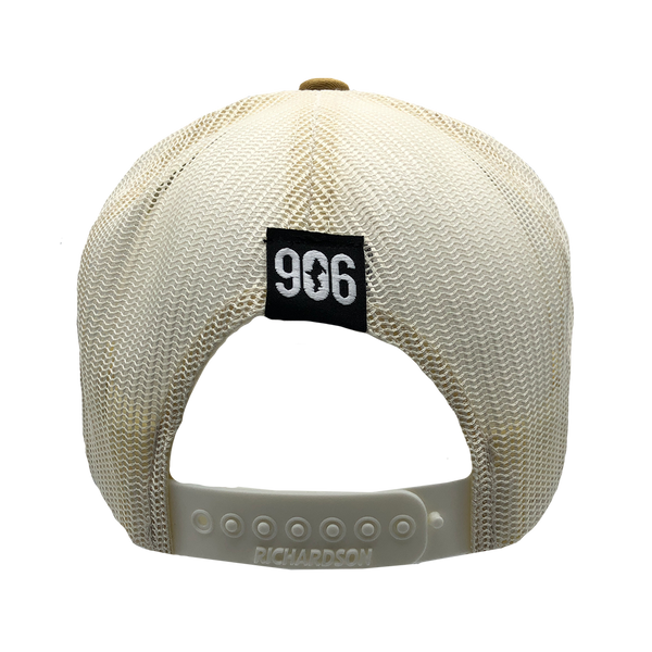 Hat - "U.P. Silhouette (Corner)" Heather Grey/Birch/Amber Gold Low Profile Trucker Hat