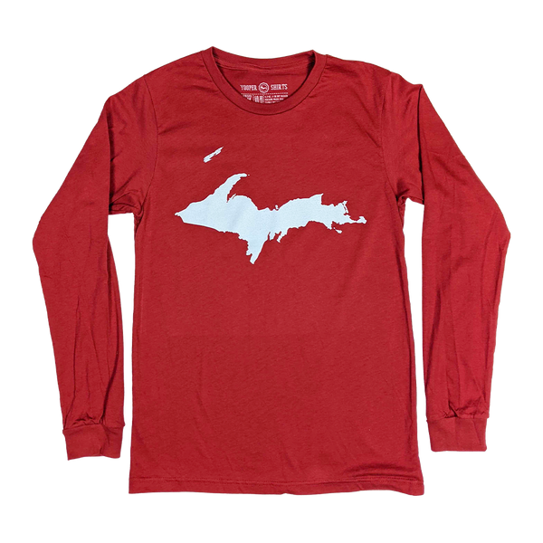 "U.P. Silhouette (Islands)" Red Longsleeve T-Shirt