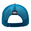 Hat - "U.P. Silhouette (Corner)" White/Blue Hawaiin/Pale Orange Low Profile Trucker Hat