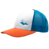 Hat - "U.P. Silhouette (Corner)" White/Blue Hawaiin/Pale Orange Low Profile Trucker Hat