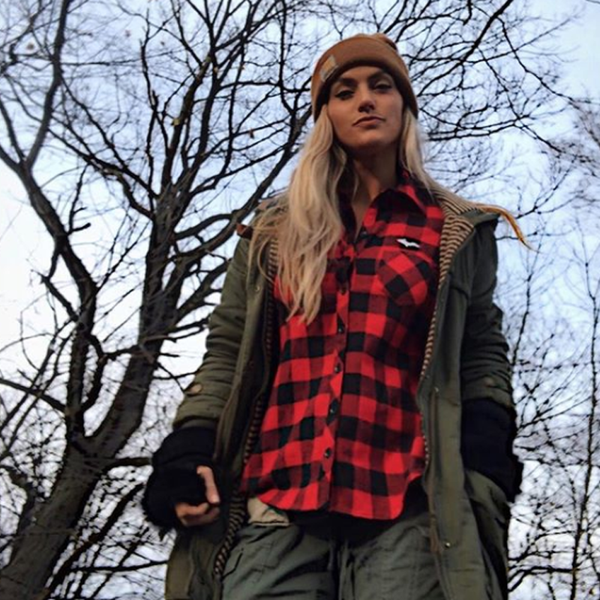 "U.P. SILHOUETTE" Womens Buffalo Plaid Extra Heavyweight Flannel Shirt