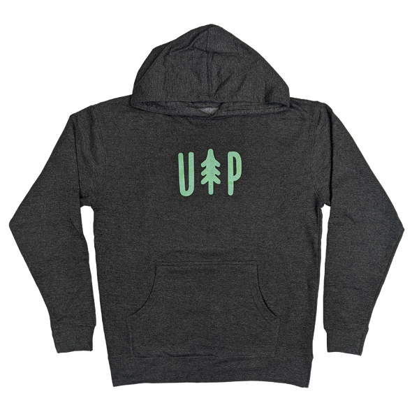YOUTH - "UP Tree" Heather Charcoal Hoodie