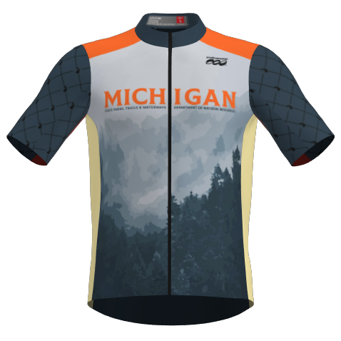 "MICHIGAN FOUR SEASONS" Navy/Orange Cycling Jersey (ONLINE ONLY)