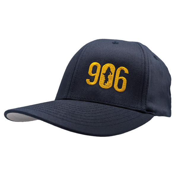 Hat - "906" Maize on Dark Navy FlexFit Structured Cap