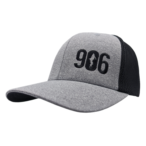 Hat - "906" Heather Grey/Black FlexFit Melange Mesh Cap