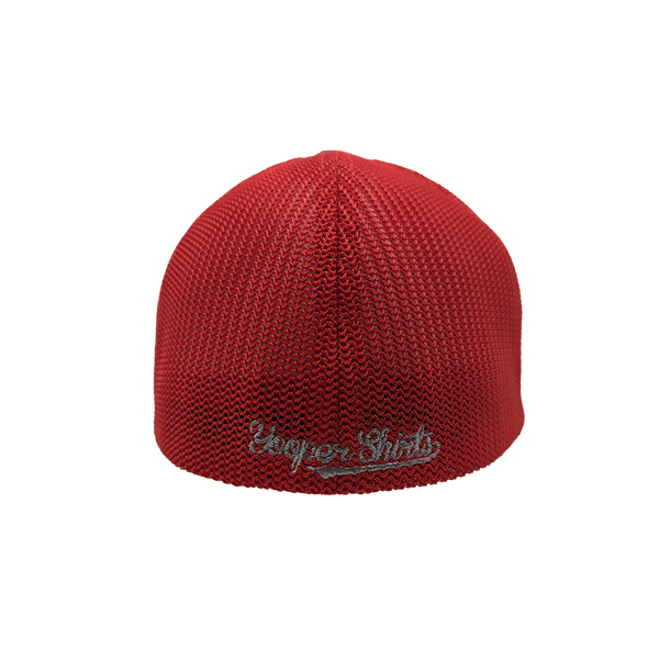 Hat - "906" Heather Grey/Red FlexFit Melange Mesh Cap