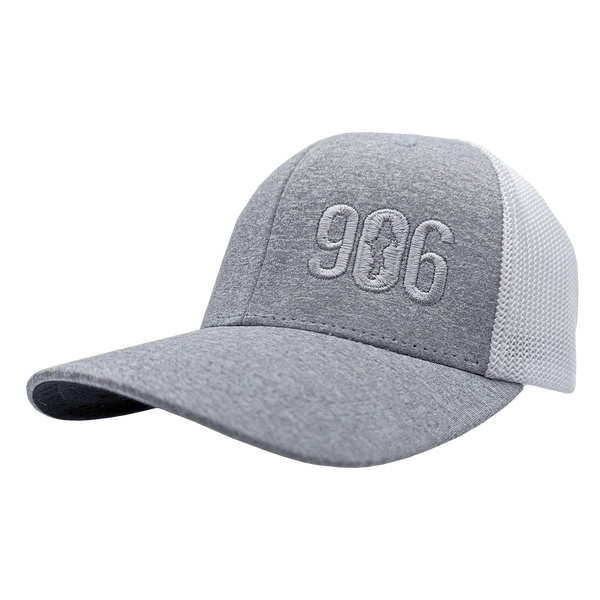Hat - "906" Heather Grey/White FlexFit Melange Mesh Cap