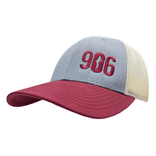 Hat - "906" Heather Grey/Birch/Cardinal Low Profile Trucker Hat