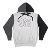 "906 (Outline)" Black/Charcoal Colorblock Hoodie (ONLINE ONLY)