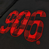 "906 PLAID" Embroidered Black Elevated Hoodie