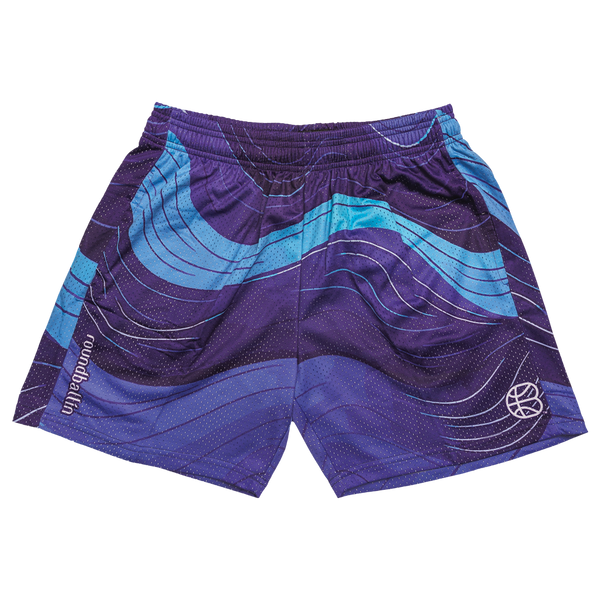 "Beach Waves" Purple Mesh Shorts