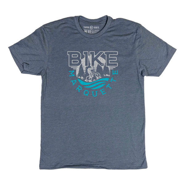 "BIKE MARQUETTE" Indigo T-Shirt