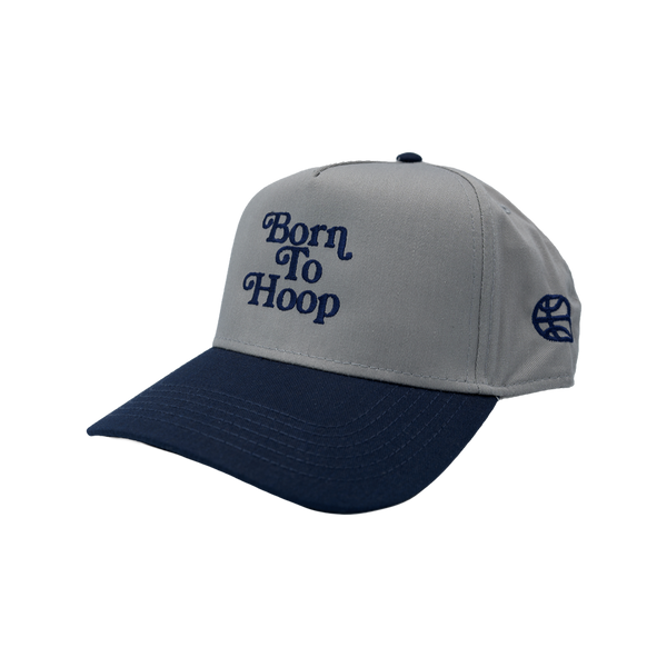 Hat - "Born To Hoop" Grey/Navy 5-Panel Mid Profile Snapback