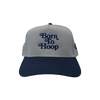 Hat - "Born To Hoop" Grey/Navy 5-Panel Mid Profile Snapback