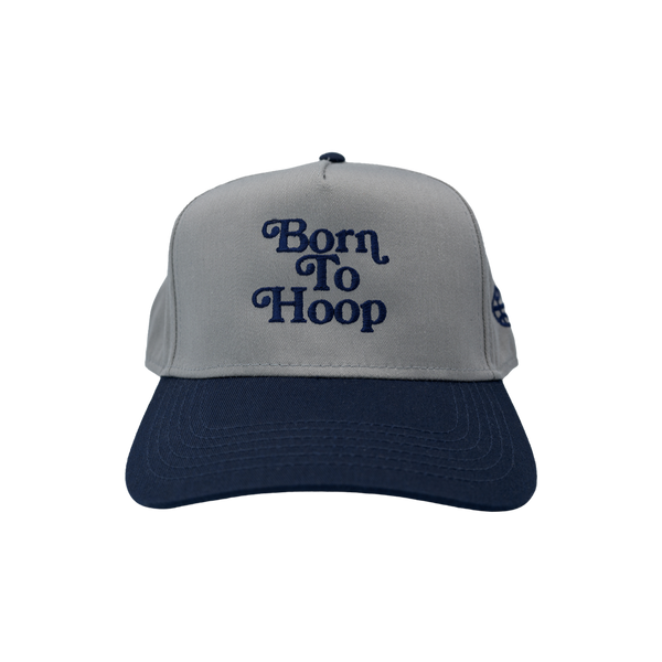 Hat - "Born To Hoop" Grey/Navy 5-Panel Mid Profile Snapback