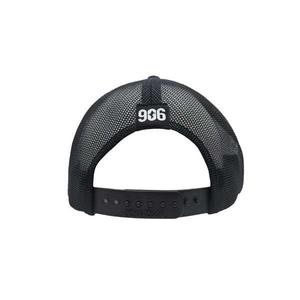 Hat - "U.P. Silhouette (Corner)" Admiral Duck Camo/Black Mid Profile Trucker Hat