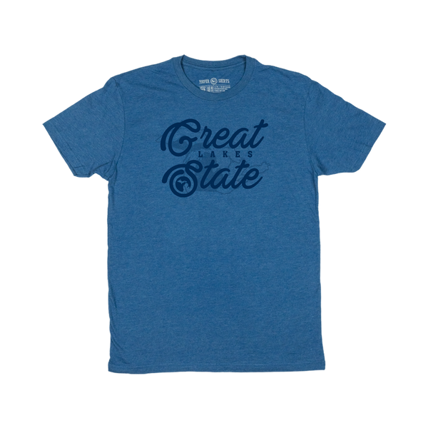 "Great Lakes State" Heather Cool Blue T-Shirt