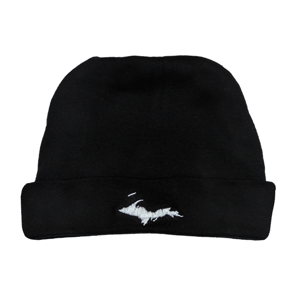 INFANT Beanie - "Upper Peninsula (Islands)" Black Baby Beanie