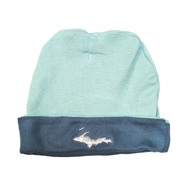 INFANT Beanie - "Upper Peninsula (Islands)" Chill/Indigo Baby Beanie