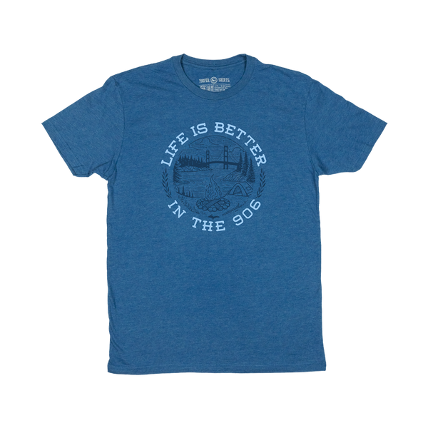 "Life is Better (906)" Heather Cool Blue T-Shirt